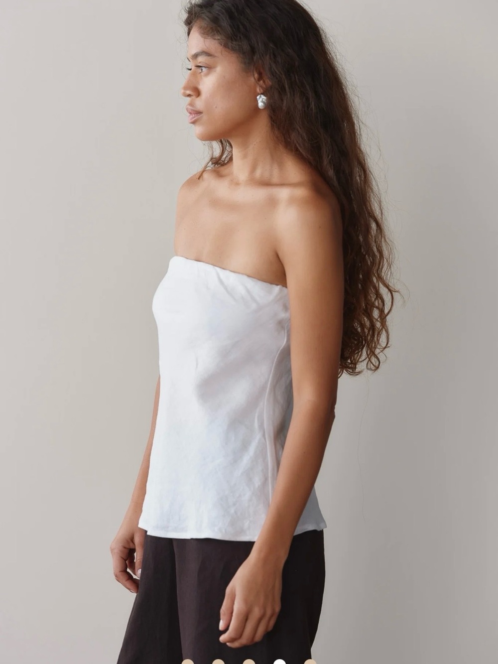 Donni white linen tube top - Picture 3 of 8
